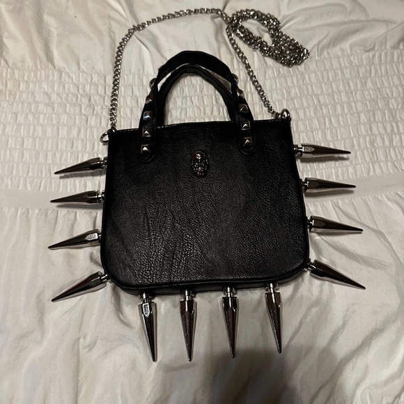 Killstar Black Crossbody Bag with Silver Accents - Picture 2 of 4